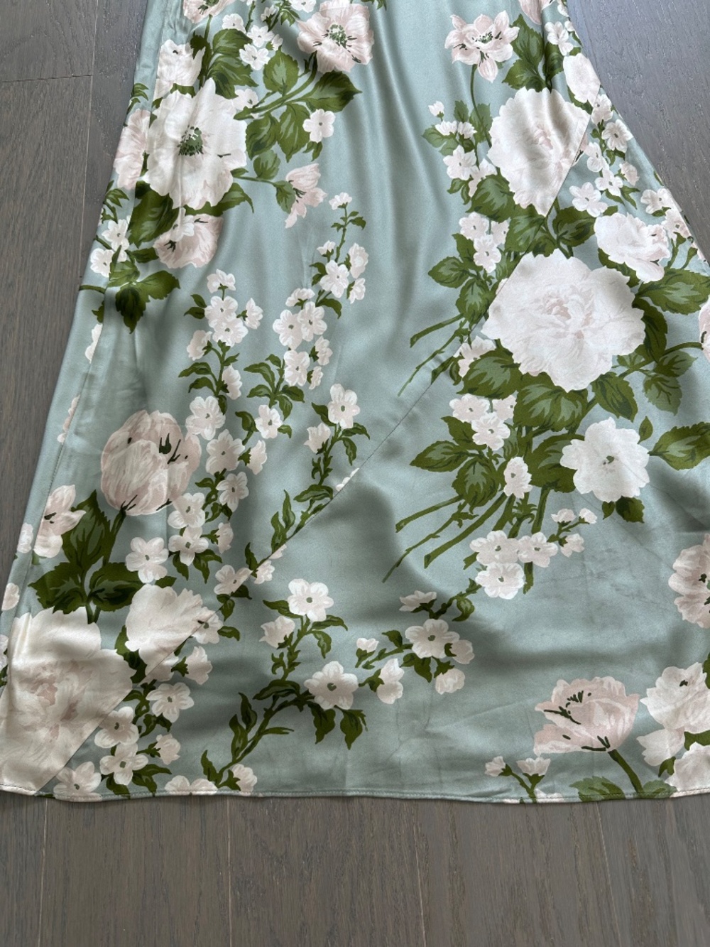 Reformation ANAIIS Silk Maxi Dress Tarragon Green Floral - Size 4 - with tags - Picture 6 of 13